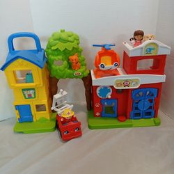Little People Emergency Vet Clinic, Firetruck, Helicoptor