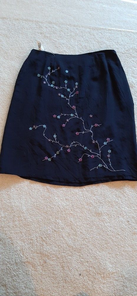 Mixit Silk Embroidered Skirt Size 8