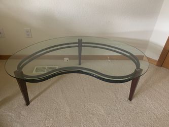 Bean Shaped Glass Center Table