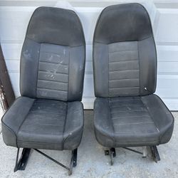 Jeep Cj7 Front Seats Black Pair With Seat Rails 76-86