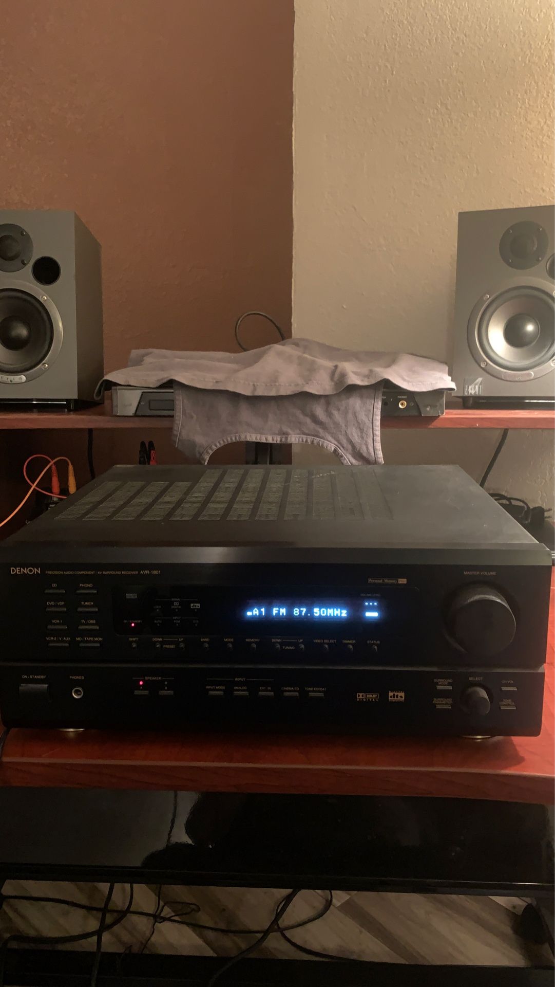 Denon AVR-1801 receiver and Mitsubishi surround sound speakers