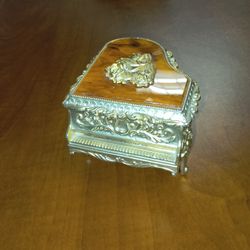 Vintage Gold Colored Hand Carved Cast Piano With Music Box Beautiful