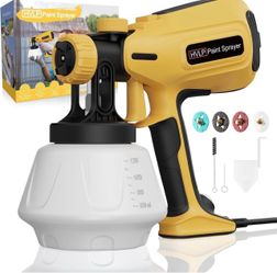 Paint-Sprayer, 700W HVLP Spray Gun, 2024 Upgraded, 4 Copper Nozzles & 3 Spray Patterns, Easy to Clean, Ideal Paint Sprayer for Furniture, Cabinets, Fe