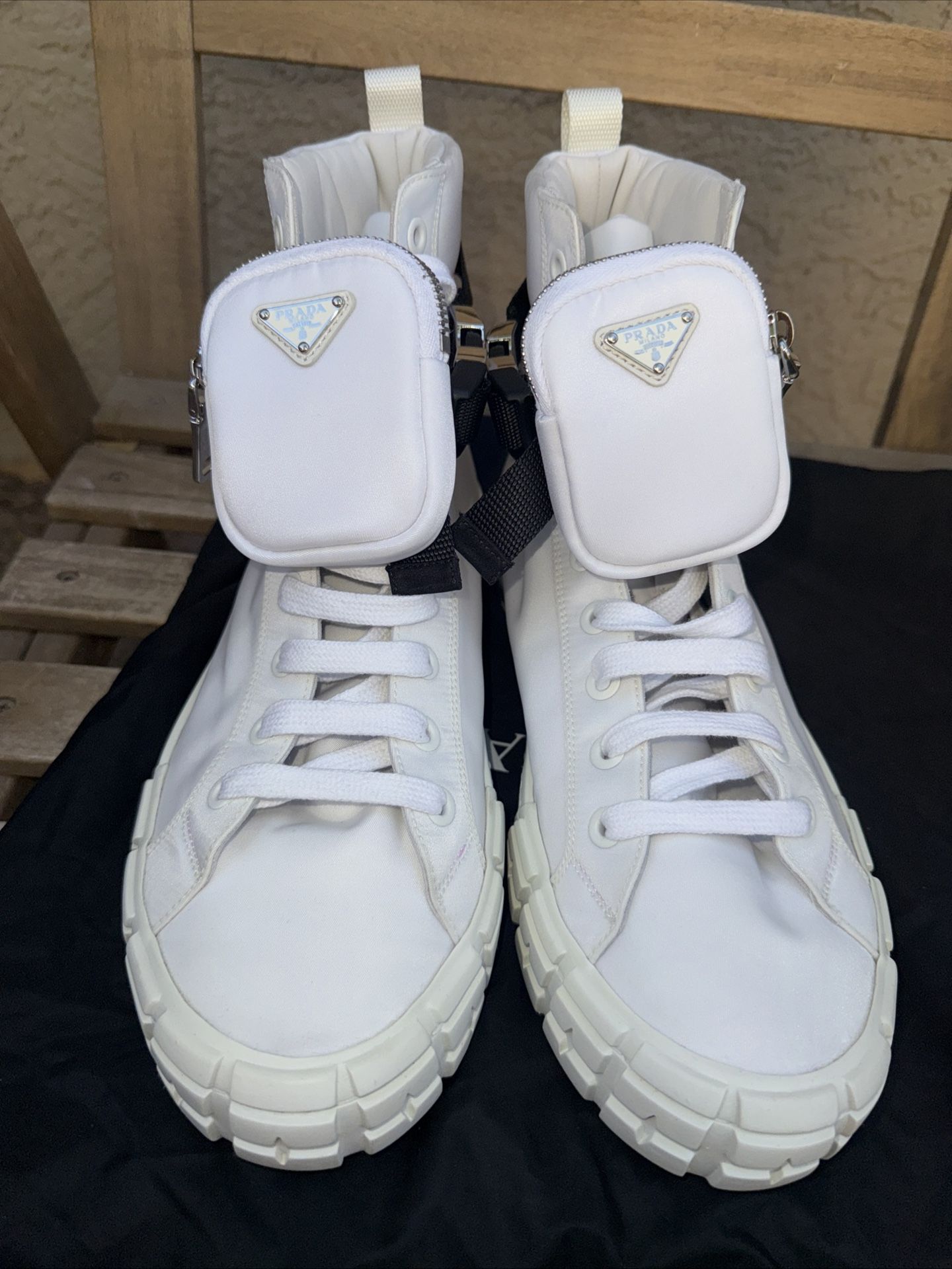 $1350 PRADA Sneakers Wheel Zipped Pouch Bag High-top Schuhe. size 44 (11 US)