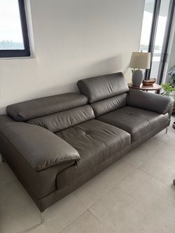 Gray LEATHER SOFA