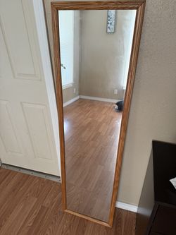 Full-Length Wood-Framed Mirror – Great Condition