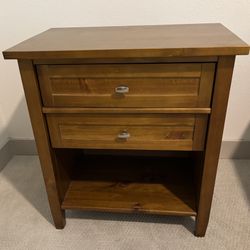 Warm Shaker Two Drawer Bedside Table 