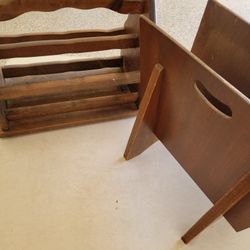 2 Wood  Magazine/newspaper/records Holders
