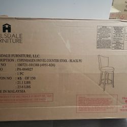 Copenhagen Swivel Counter Stool- Black 