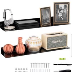 30 Inches Acrylic Long Wall Shelf Set of 2, Black Wall Mounted Acrylic Bathroom Storage Shelves Display Organizer, 2 Pack(30 Inch).

New in box

GA-B4