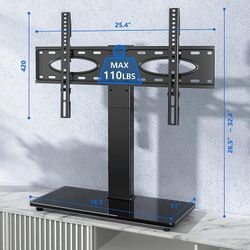Tabletop TV Stand Base for 27"-55" TVS with Universal Swivel Mount Height Adjustable