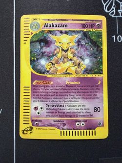 Pokémon TCG Alakazam 001/165 Expedition Base Set Holo Rare e-reader
