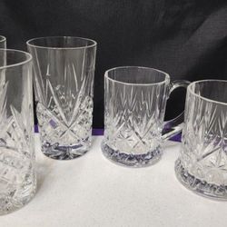 Vintage Crystal 1970s  Paup Sébastien Diamond Cross. Set of 5; We have 3 big psc and 2 small psc. Very good condition. 