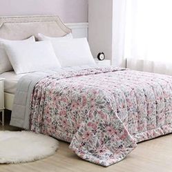Bedding Cardinal Home Charisma Reversible Down Alternative Blanket (Floral Pink) Queen