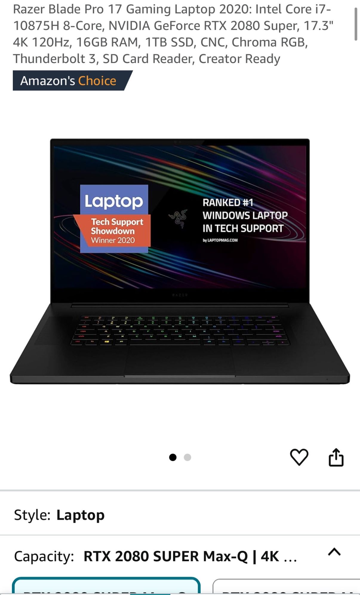 Razer Blade Pro 17 4k 120hz uhd touchscreen Gaming Laptop Intel