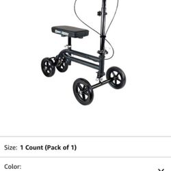Knee Scooter Steerable Knee Walker Crutch Alternative with Dual Braking System in Matte Black