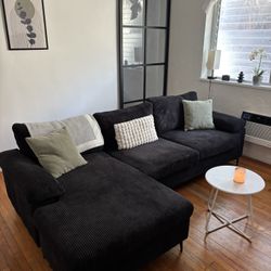 Black Sofa With Arm  Rest - LIKE NEW! OBO