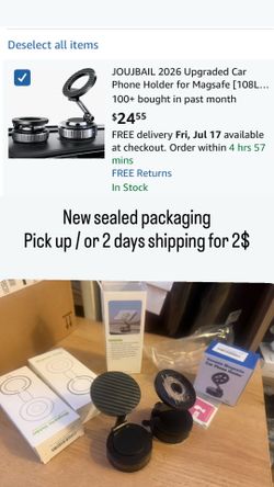 Car Phone Holder for [108LBS Ultra Suction] 360° Adjustable Vacuum Magnetic Phone Holder, Foldable Cell Phone Mount for iPhone 12-17 Series & Android,