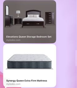 Bobs Queen Bed w frame and Mattress