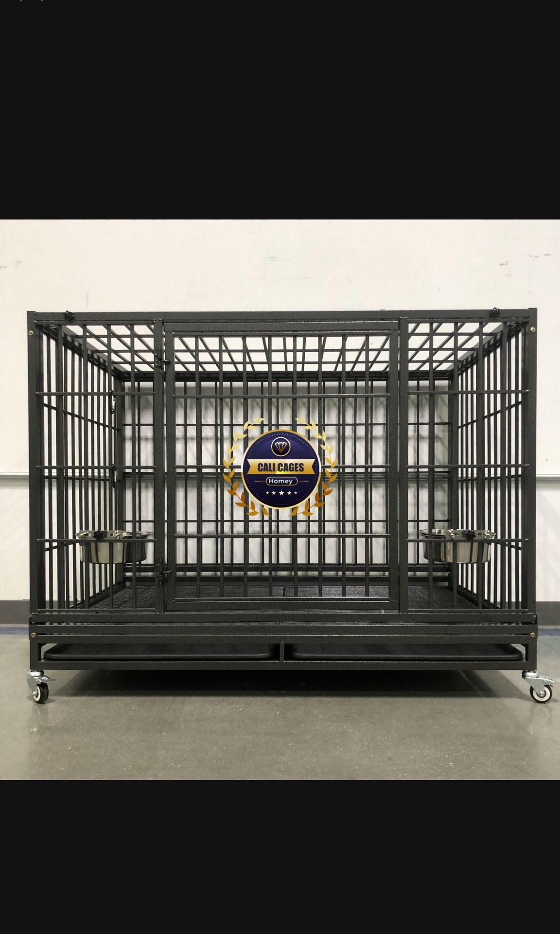 Dog Pet Cage Kennel Size XL With Grid Trays And 2 Feeding Bowls New In Box 