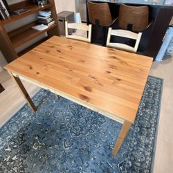 Hardwood Wooden Table with 2 chairs New Recently Purchased