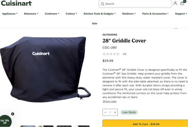 CUISINART BBQ GRIDDLE COVER 28 INCHES (50% OFF SALE)