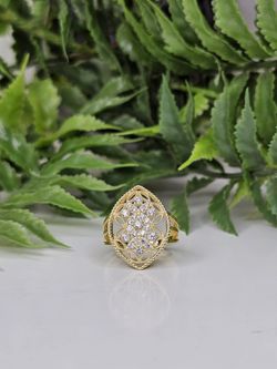 Anillo Oro 14K Con Zirconias