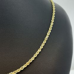 Gold Rope Chain 14K Solid New 
