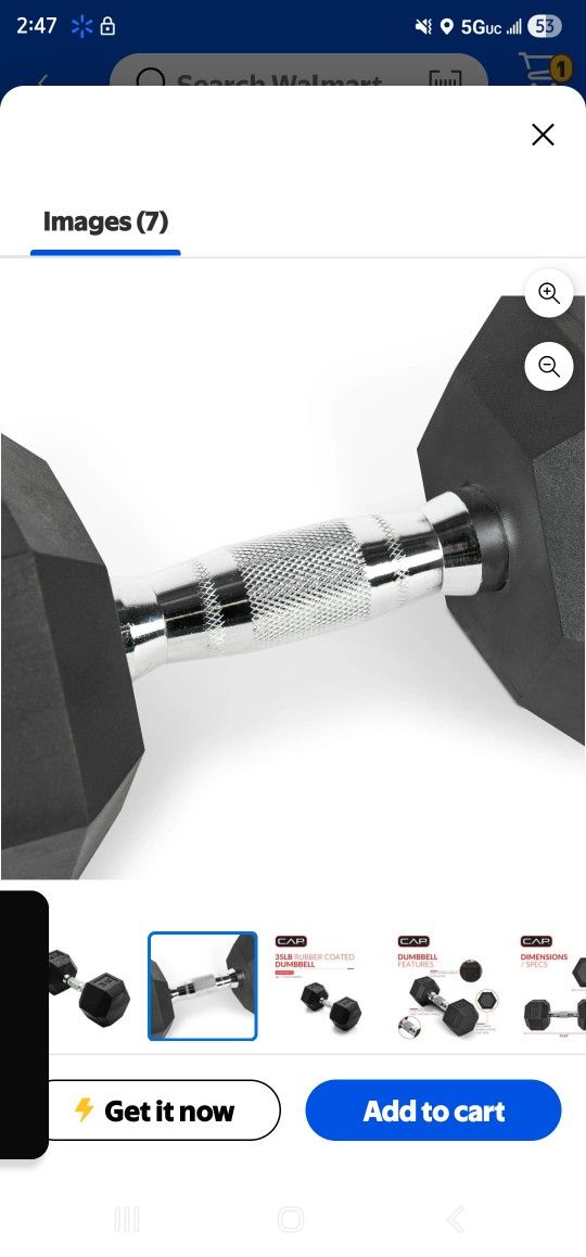 CAP Barbell Coated Dumbbell Weight 35 Lbs Set 