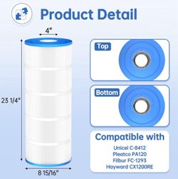 Pool Filter Cartridge 8 15/16" x 23 1/4"