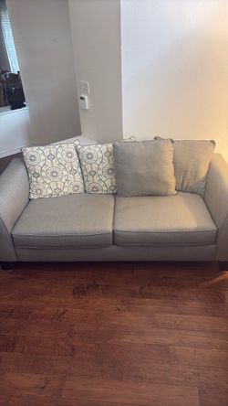 Light Gray Fabric Loveseat Sofa
