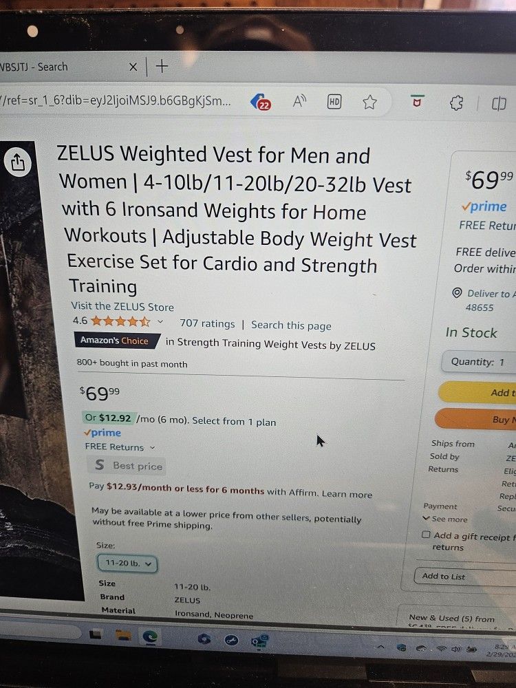 Weighted Vest 20lb