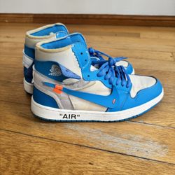 Jordan Air Jordan 1 Off-White UNC High Top Leather Blue White AQ0818-148 Sneaker