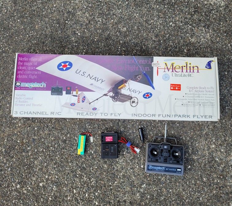 Older, Never Used, Megatech MERLIN US NAVY, RC AIRPLANE