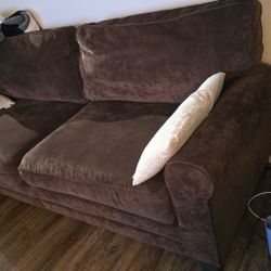 Brown Fabric Sofa Almost New