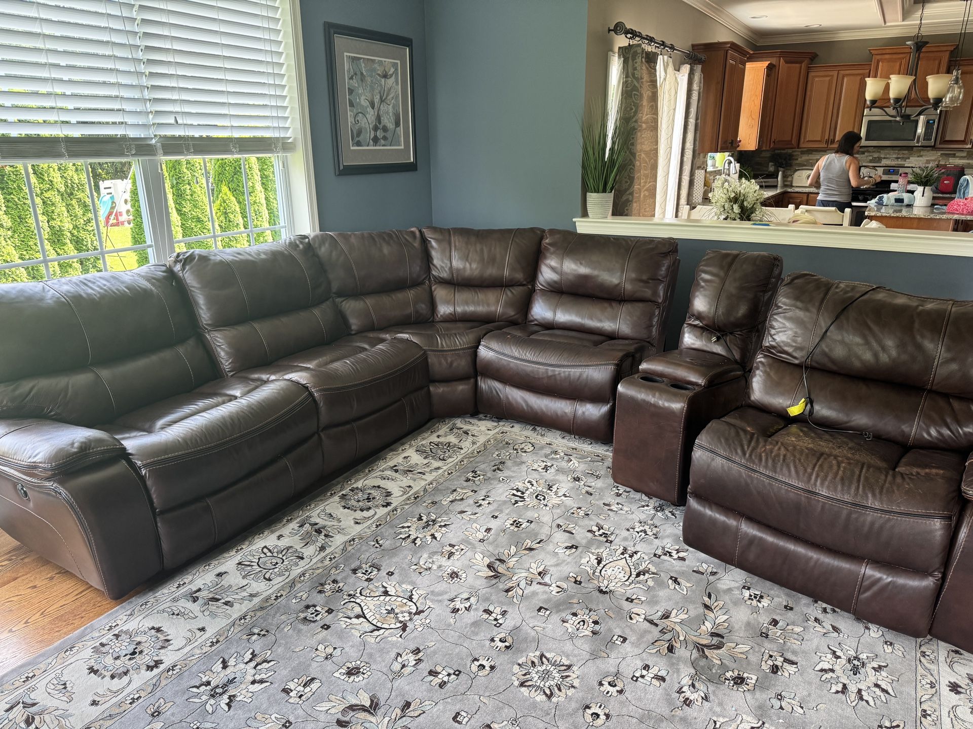 Large Sectional Sofa With Recliners.