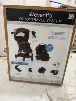 Evenflo Otto+ Travel System with LiteMax Infant Car Seat, Chia Black $250 BRAND NEW FIRM PRICE