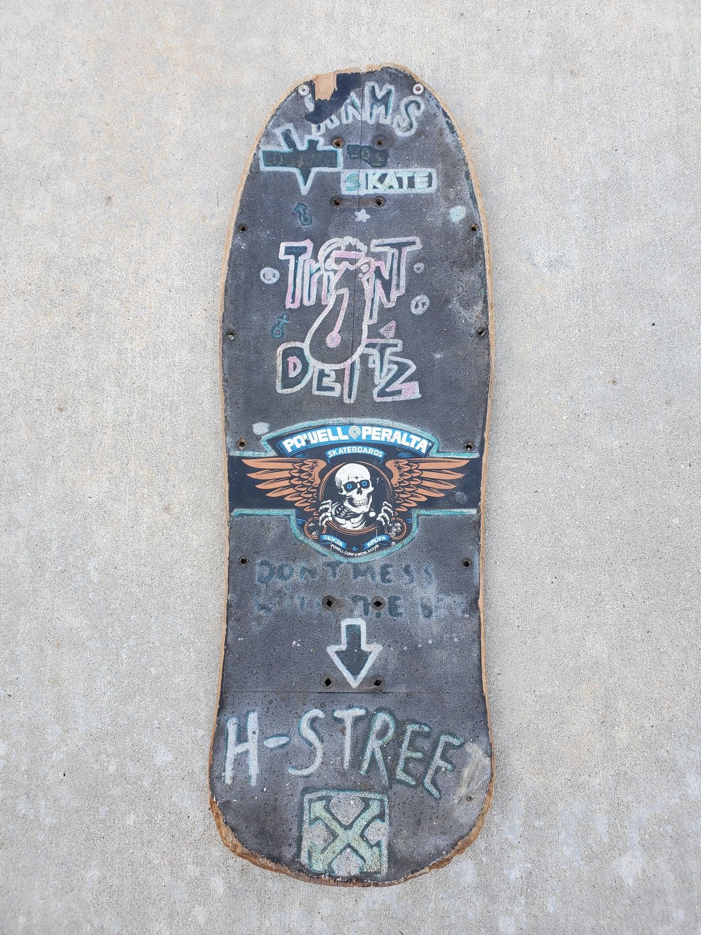 Vintage 1988 Black Powell Peralta Tony Hawk Skateboard Deck 80s Old School Logo