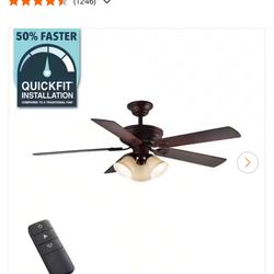NEW Hampton Bay 52” Campbell Ceiling Fan w/ Remote 
