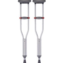 Crutches: Lightweight Aluminum , for Patients 5’1” -5’9” Tall, Walking Aid for Kids, Adults & Seniors, 300 lbs. Weight Capacit