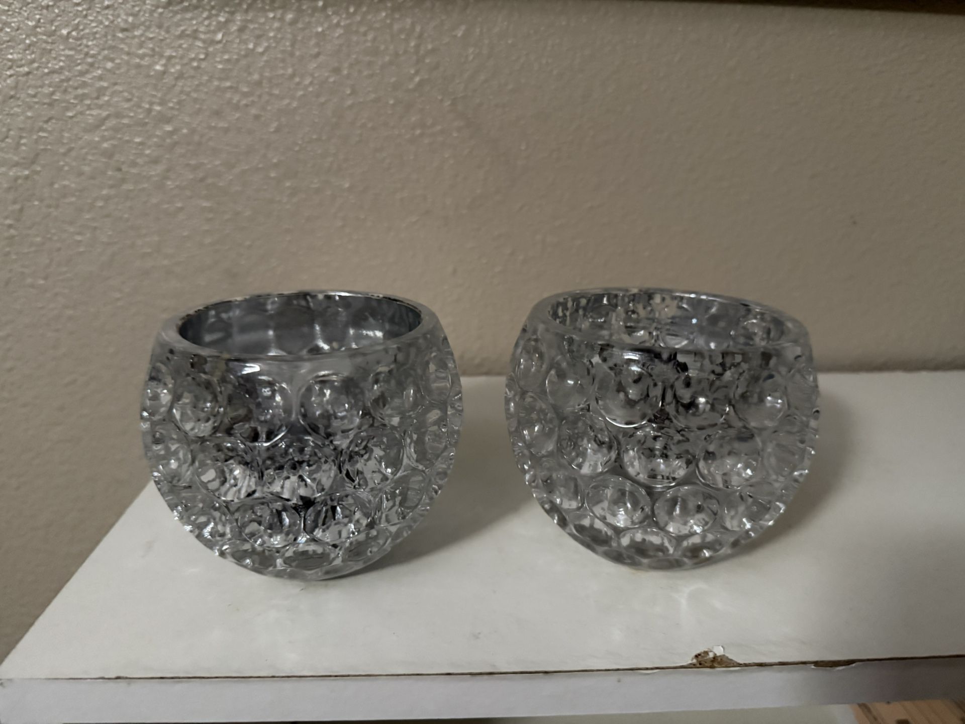 Glass Candle Holder $5.00 For Set