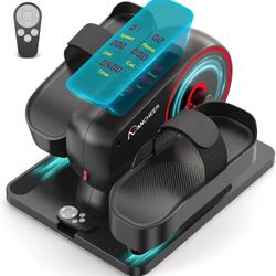 ANCHEER Under Desk Elliptical Machine, 2-in-1 Mini Exercise Bike, Digital Display, 9 Resistance Levels, 12 Speed Levels, Active and Auto Modes, Silent