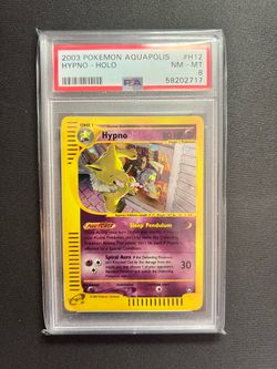 2003 POKEMON AQUAPOLIS #H12 HYPNO-HOLO PSA 8