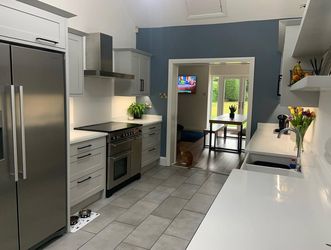 Dove White Shaker Cabinets with Affordable Kitchen