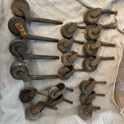 19 old Caster Wheels *3 Full Sets Plus Extras*