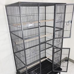 (New in box) $165 X-Large 69” Bird Cage, Rolling Stand, Plastic Tray, Size 31x19x69” for Mid-Sized Parrots 