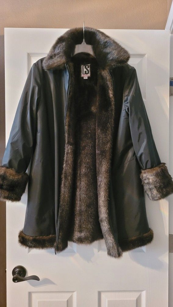 Heavy Faux Fur Lined Winter/Rain Coat
