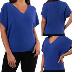 Cyrus nwt royal blue -Neck Dolman Sleeve Waffle Texture Soft Sweater/ top size S