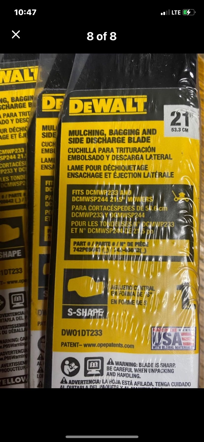 Dewalt 21” OEM 3-in-1 Replacement Blades