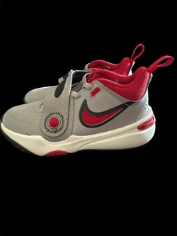 Nike Team Hustle D 11 "Cement Grey/Black/White/Gym Red" Preschool Boys' Basketball Shoe